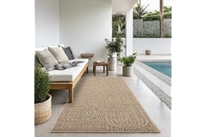 ‎THE CARPET the carpet Kansas - robuster In- und Outdoor Teppich im natürlichen Jute-Look, wetterfest, geeignet für Terrasse und Garten, ca. 60 x 180 cm