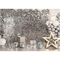 Toile De Fond Photo Disco Argentée à Paillettes Dorées - 2,1 X 1,5 M, Vinyle, Pour Mariage, Anniversaire, Fête, Portrait