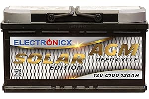 Solar battery 12V 120AH Electronicx Solar Edition AGM battery solar battery supply battery power storage photovoltaic camping solar system garden shed