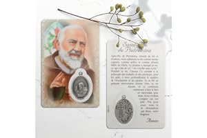 PALAIS DU ROSAIRE Santino di Padre Pio con medaglia - Immagine Religiose - Culto Cristiano de Plástico