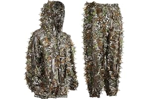 Bseical Ghillie Liście kamuflażowy strój, Ghillie Sniper Sniper, kamuflaż polowanie, wojskowy kamuflaż dziecięcy mężczyzna/kobiety spodnie i kurtka myśliwska las zestaw