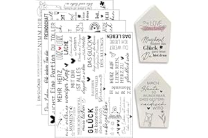 ‎HONGMA Hongma Rub On Sticker ca.A5 19x14cm-Großformat Transfers 4PCS Sprüche für Raysin für Keraflott Möbel Glas Holz DIY Deko Rub On Folie Rubons Aufkleber Glück Sprüche