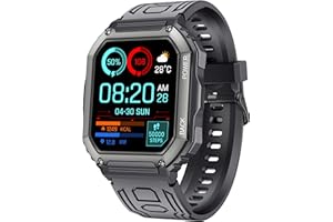 FINDTIME Smartwatch Herren zum Telefonieren 1,8 Zoll Touchscreen Fitnessuhr mit Schrittzähler Pulsuhr Blutdruckmesser Schlafmonitor Militär Armbanduhr Fitness Tracker für Android iOS