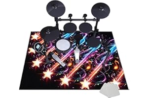 JAEVKWZY Alfombra Electrónica de Batería 140 x 120 cm Alfombra para Batería Tambor Alfombras de Batería Acústico Tambor Alfombrillas Insonorizada Antideslizantes para Instrumentos Musicales Antivibracion