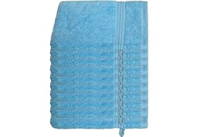 ‎JULIE JULSEN Julie Julsen 10er Pack Waschlappen 23 Farben erhältlich weich und saugstark 500gsm Öko Tex Hellblau 15 x 21 cm