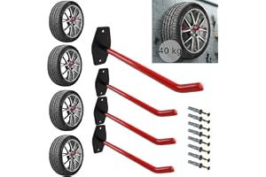 botle Set 4 x däckvägghållare, däckvägghållare, verktygskrok, däckkrokar, rak 25,5 cm, stabil med PVC-beläggning, för garage