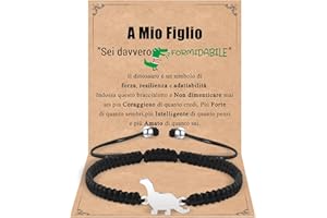Cheerslife Bracciale Figlio Regali A Mio Figlio Regali per Ragazzi Bracciale dei Dinosauri Regali di Compleanno Ritorno A Scuola Laurea Bracciale Mamma Figlio Regali per Figlio da Mamma e Papà