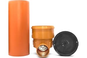 KARMAT/Dyka KG Schacht mit Rückstauklappe DN 400, Rohr Deckel, Komplett SET, Kontrollschacht, Orange, 400 mm, 1000 mm, A15, 530 mm, 220 mm, 132 cm, 2 Pakete