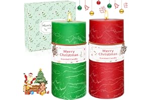 KERCAMKEL Świąteczne świece zapachowe, zestaw prezentowy, 2 sztuki świec pieńkowych