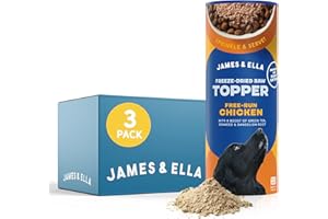 James & Ella Freeze-Dried Raw Dog Food Topper (3 x 50g) ❘ Free Run Chicken ❘ Freeze-Dried to Seal in Nutrients, Packed with Essential Oils & Minerals for Happy, Healthy Dogs, Grain & Gluten Free
