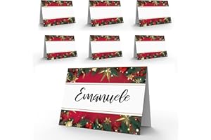 KAÏDENSÏ Segnaposto Natalizio Elegante - 40 Segna Posto Natale e Capodanno per Tavolo Originale - Segnaposti Tavola Natalizi Originali