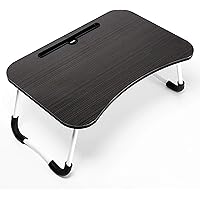 Savya home­® Multi-Purpose Laptop Table/Bed Table/Wooden Foldable Bed Table/LAPDESK/Study Table/Portable Table (Black…