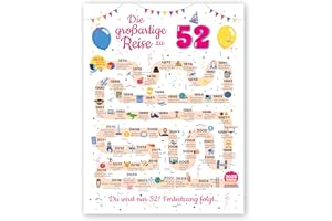 FESTYSPARK Geschenke zum 52 Geburtstag Frau und Mann - Geschenke für Frauen ab 52 Jahre - Schöne Geburtstagskarte 52 Mann und Frau - Geburtstagsdekoration 52 Geburtstag Männer und Frauen - Karte 1973