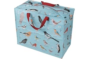 REX LONDON Duża torba do przechowywania z zamkiem błyskawicznym - mocna i trwała, 55 x 48 x 28 cm 70 l - wybór wzornictwa (ptaki ogrodowe)