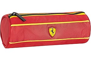 FRANCO COSIMO PANINI FERRARI KIDS - Astuccio Scuola Ufficiale Ferrari, Astuccio Tombolino Leggero e Compatto, Facile da Trasportare e Riporre nello Zaino, con Pratica Chiusura a Zip, 22x8cm, Rosso Rudy
