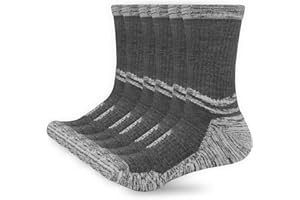 OUHOS Women Ladies Work Walking Winter Socks, Black Anti Blister Hiking Sports Thermal Cosy Cotton Socks for Womens Size 4-7 Multipack, Cushioned Thick Warm Support Crew Socks 3 Pairs