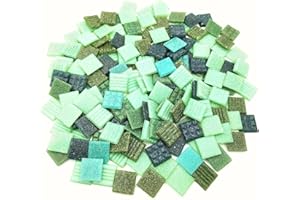 BTMIEY 500g Quartz Mosaic Tiles, 2CM Multi Color Mosaic Pieces Stones for DIY Making Craft Hobby Arts Home Wall Decoration (Mix Green)