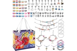 Joyhoop Hacer Pulseras Niñas, Kit Joyería con Cuentas para Pulseras, Pulsera de Plata con 11 Pulseras Hermosa Caja, DIY Manualidades, Regalo Niña para Cumpleaños Navidad, para Niñas 3＋ Años.