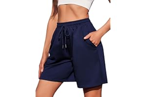 Jezonga Pantaloncini Estivi Donna Pantaloncini Tuta Sportivi Pantaloni Corti Cotone Shorts con Tasche Coulisse Larghi Jogging