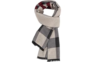 Niwicee Bufanda Hombre Cálida Elegante Fular Escocesa Otoño e Invierno, Cuadros de Estilo Clásico Largo Del Mantón Cuello Casual de Negocios Foulard 180x30cm