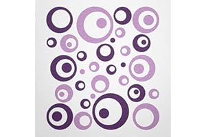 ‎WANDFEE WANDfee Wandtattoo Kreise Punkte 50 FARBWUNSCH I lila helllila I Wandaufkleber Aufkleber Kinderzimmer Fliesenaufkleber Badezimmer Küche