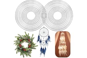 SHUIYUE 22 PCS Anillo Atrapasueños Aros de Metal para Manualidades 4/5/6/7/8/10/12/14/16/18/20cm Anillos de Metal Redondos Atrapasueños Macramé Metal Anillos de Alambre para DIY Atrapasueños Manualidades