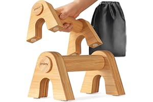 Praknu Barras Paralelas Calistenia - 2x Barras de Push-Up Parallettes de Madera Ergonómicas y Antideslizantes con Bolsa - Equipamiento para Handstand, Flexiones y Entrenamiento Indoor y Outdoor
