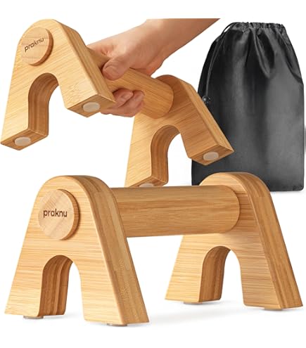 Parallele Calisthenics In Legno DH FitLife - Maniglie Per Flessioni, Dips, Allenamento Forza