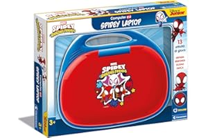 Clementoni - 16454 - Ordenador Kid Marvel Spidey and His Amazing Friends Laptop - Juego Educativo electrónico parlante, para niños de 3 años, tecnología, portátil