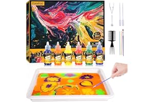 COODOO Peinture marbrée à l'eau pour enfants - Arts et artisanat pour filles et garçons Kits d'artisanat Cadeaux idéaux pour les enfants de 6 ans et plus 8-12 ans