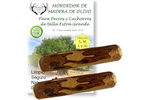 ARTISAN GIFT CO Mordedor, Palo de Madera de Olivo, Juguete para Perros (XL - 24cm) 2 unds