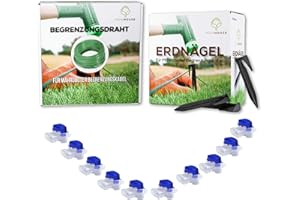 MOWHOUSE Kit de Instalación de Robot Cortacésped - L - Cable Perimetral de 300 m, Clavijas 400x, 10 Conectores de Cable