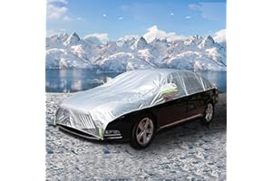HULG Auto Abdeckplane,Auto Halbgarage Sonnenschutz,Geeignet Für 4,5M-5M-Autos, Universelle Autoabdeckung, Sonnenschutz Im Sommer, Anti-EIS Und Schnee Im Winter