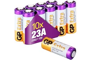 23A 12V - Set da 10 Batterie | GP Extra | Pile Alcaline Specialistiche MN21 / A23 / 23AE / 23 A da 12 Volt - Lunga Durata