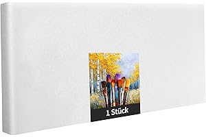 Keilrahmen Set aus 1 Stück in 70x140 cm, weiße Künstlerleinwand aus Polyester, zum Bemalen, fertig bespannt, geeignet für Acrylfarben oder Textilfarben, DIY Projektbedarf für Maler und Künstler