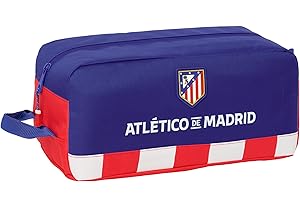 SAFTA ATLÉTICO DE Madrid - Zapatillero Mediano, Multiusos, Portatodo, Deporte, Extraescolares, Fútbol, Cómodo y Versátil, 34x18x15 cm