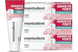 Dentifricio Mentadent Gengive Forti, Confezione da 3x75ml, Spazzolino e Igiene Orale, Protezione Completa, Gengive Più Forti e Sane, Prevenzione Sanguinamento, Formula Testata Professional
