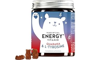 Plus d'énergie au quotidien - substitut naturel de la caféine Guarana - vitamine B6 - oursons gélifiés (60 pcs) - Bears with Benefits Wake-Up Call Energy