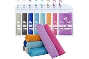 Hystrada 8 Packs Cooling Towel (40 x 12), Ice Towel, Microfiber, Soft Breathable Chilly Towel Stay Cool for Yoga, Workout, Sport, Gym, Camping, Fitness, Running, Workout & More Activities - Multicolor