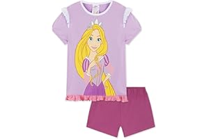 Disney Pyjama Fille, Pyjama Short Fille, Pyjama Stitch Princesses Belle Ariel Cendrillon Elsa Moana Jasmine Raiponce Simba Roi Lion Minnie Enfant 2-14 Ans