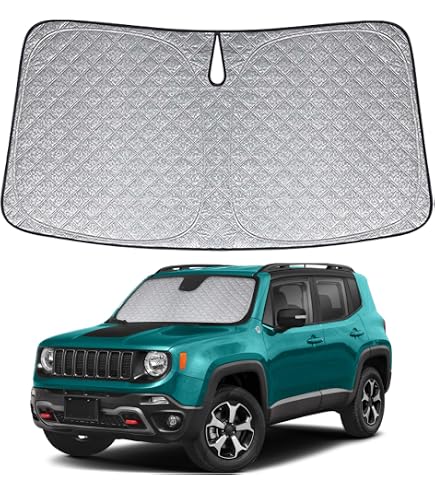 GAFAT Compatible avec Jeep Renegade BU/Hybrid 2015-2025 2026 Pare-Soleil pour Pare-Brise intérieur, Renegade 2024 Parasol Protection Solaire, Refroidissement Protection UV, Renegade Accessoires