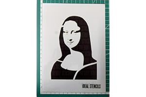 IDEAL STENCILS Mona Lisa Bild Schablone - Malen Schablone für Kunst Handwerk und Dekorieren - Wiederverwendbare Schablone Hergestellt aus Waschbar Plastik - Farbe Design auf Wände, Stoff, Möbel
