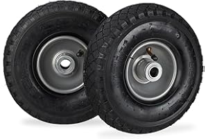 Relaxdays, schwarz-grau Sackkarrenrad 3.00-4, 2er Set, luftbereift, bis 100 kg, 260 x 85 mm, Ersatzrad mit Stahlfelge