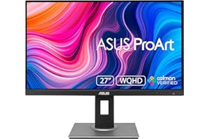 ASUS ProArt PA278QV Moniteur professionnel (pour l'édition d'images, WQHD, 100 % sRGB, 75 Hz, HDMI, DisplayPort, USB 3.0, ergonomique), 68,58 cm (27 pouces), noir