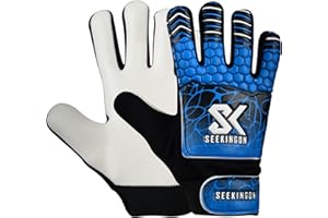Seekingon Goalkeeper Gloves Kids, Children, Football Training Gloves with Premium Grip, Weather-resistant, Breathable, Latex Goalie Gloves Sizes 4/5/6/7