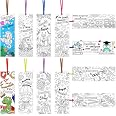 24 Marque-pages En Bois Vierges + 24 Glands Multicolores - Kit DIY Pour Personnalisation, Scrapbooking, Cadeaux Créatifs - 9