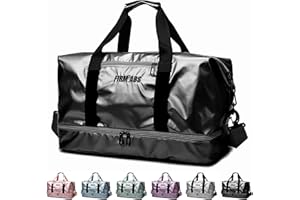 LEcylankEr Borsone Palestra Donna con Scomparto per Scarpe Borsone da Viaggio Impermeabile per Donna Borsa Palestra Grande Elegante con Scomparto Umido (Nero)