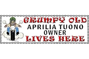 SHAWPRINT LIMITED SHAWPRINT Grumpy Old APRILIA TUONO Owner Lives Here metal sign/plaque funny (51H2)