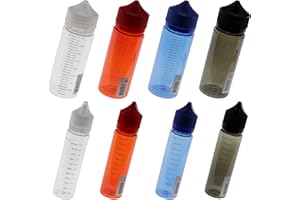 DIY-24H Lot de 5 bouteilles vides de 60 ml ou 120 ml avec échelle de mesure pour bouteille de liquide vide en PET (noir, 60 ml