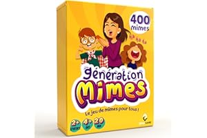 ZENAGAME Génération Mimes Jeu de société - Jeu d'ambiance - Famille - Jeu de mimes - pour Enfant et Adultes- Jeu de Cartes dès 4 Ans